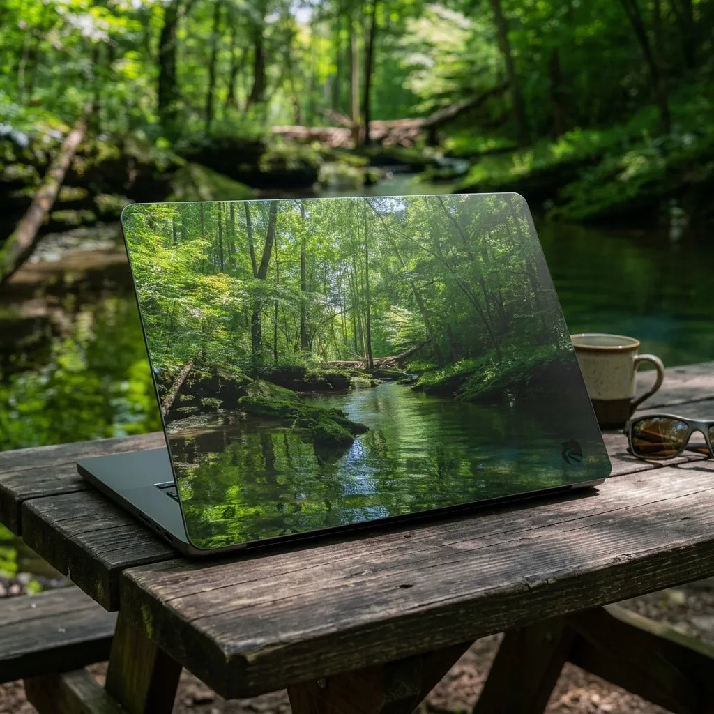 River with Forest Laptop Skin