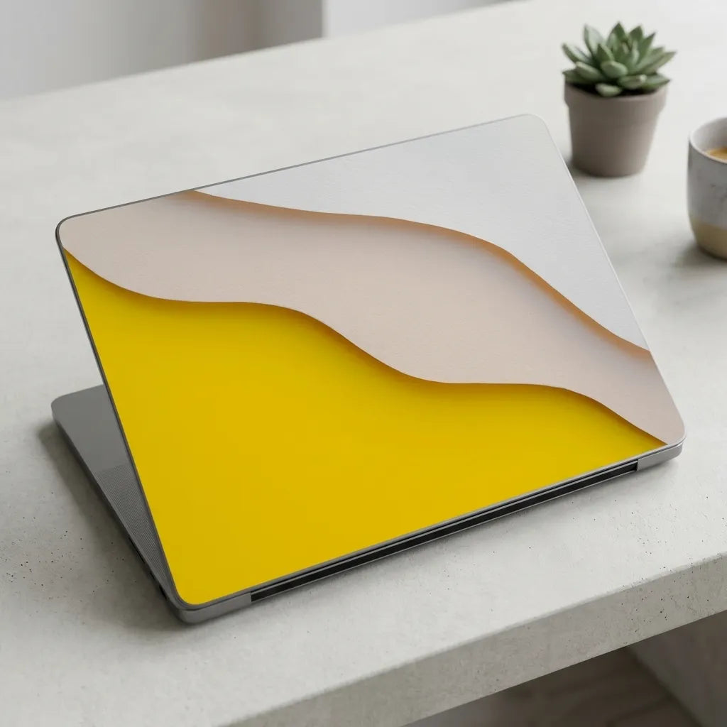 Yellow Abstract Paper Laptop Skin