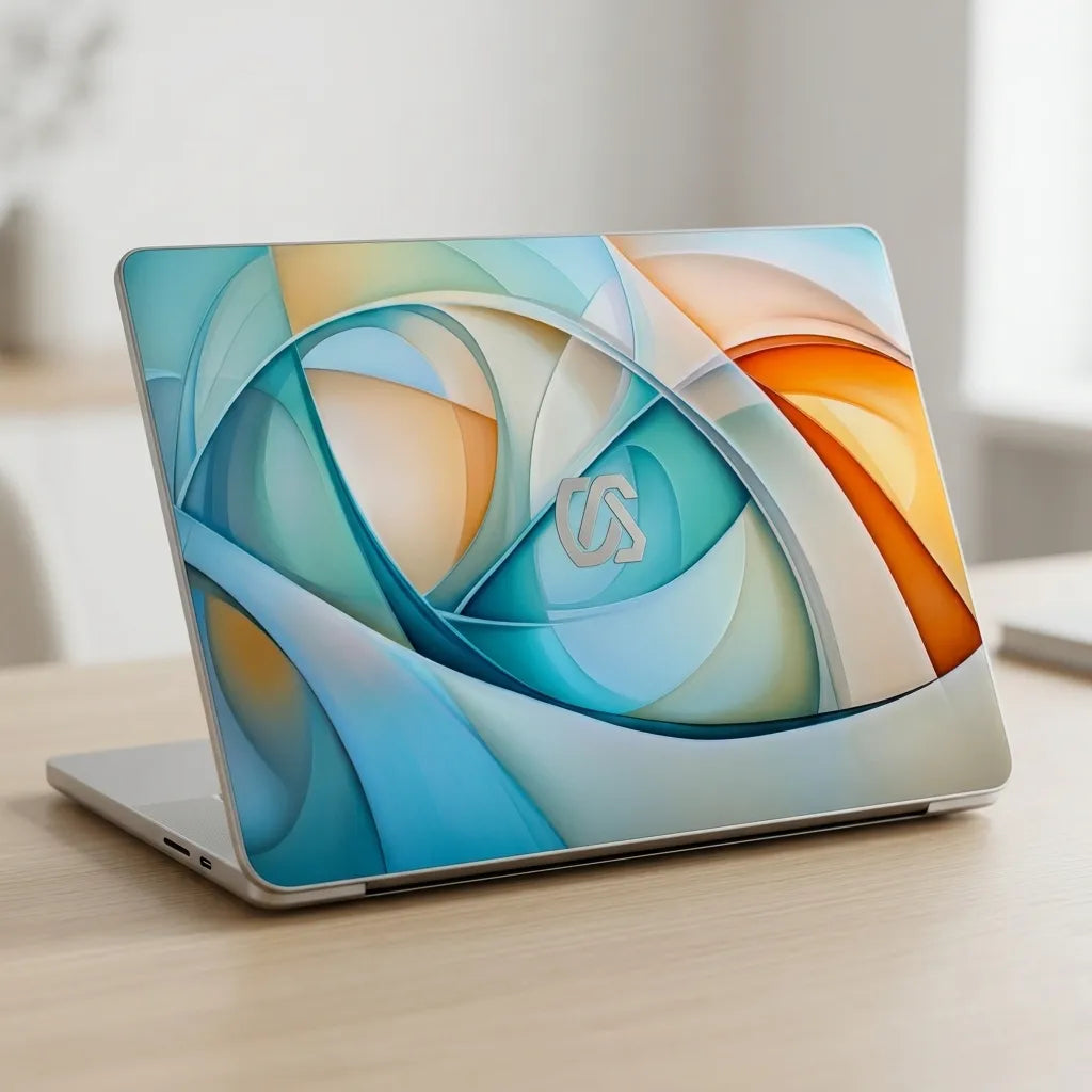 Abstract Geometric Flowing Curves Laptop Skin