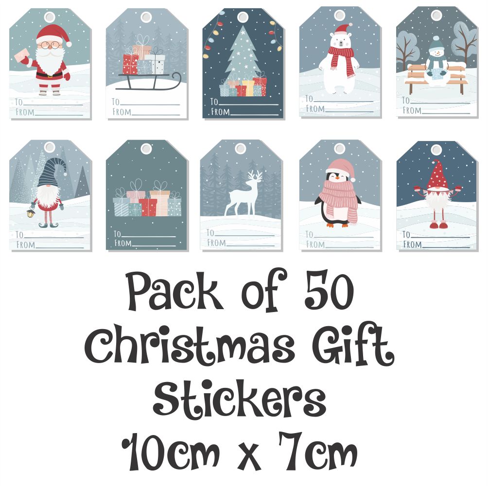 Christmas Gift Labels (50 stickers)