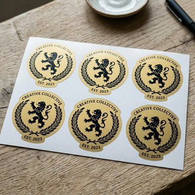 Custom Shape Stickers - Matte gold