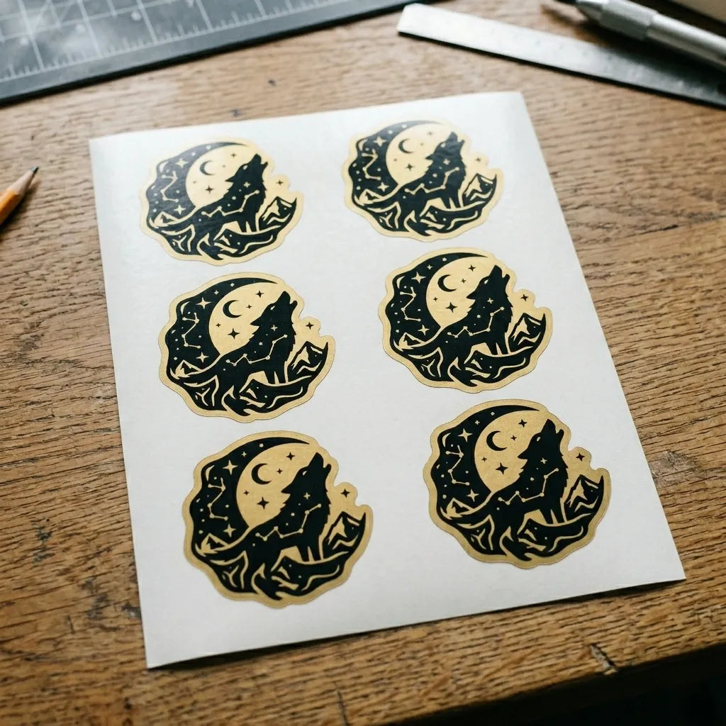 Custom Shape Stickers - Matte gold