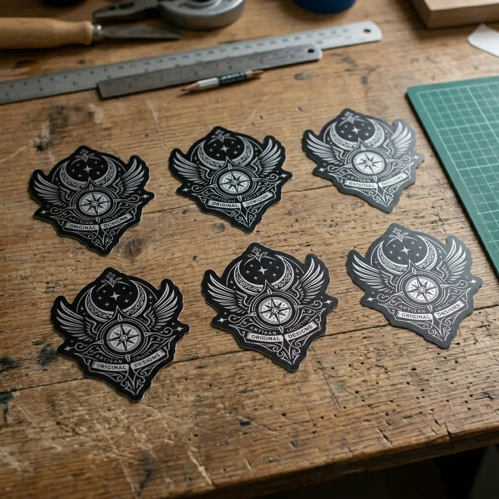 Custom Shape Stickers - Matte silver
