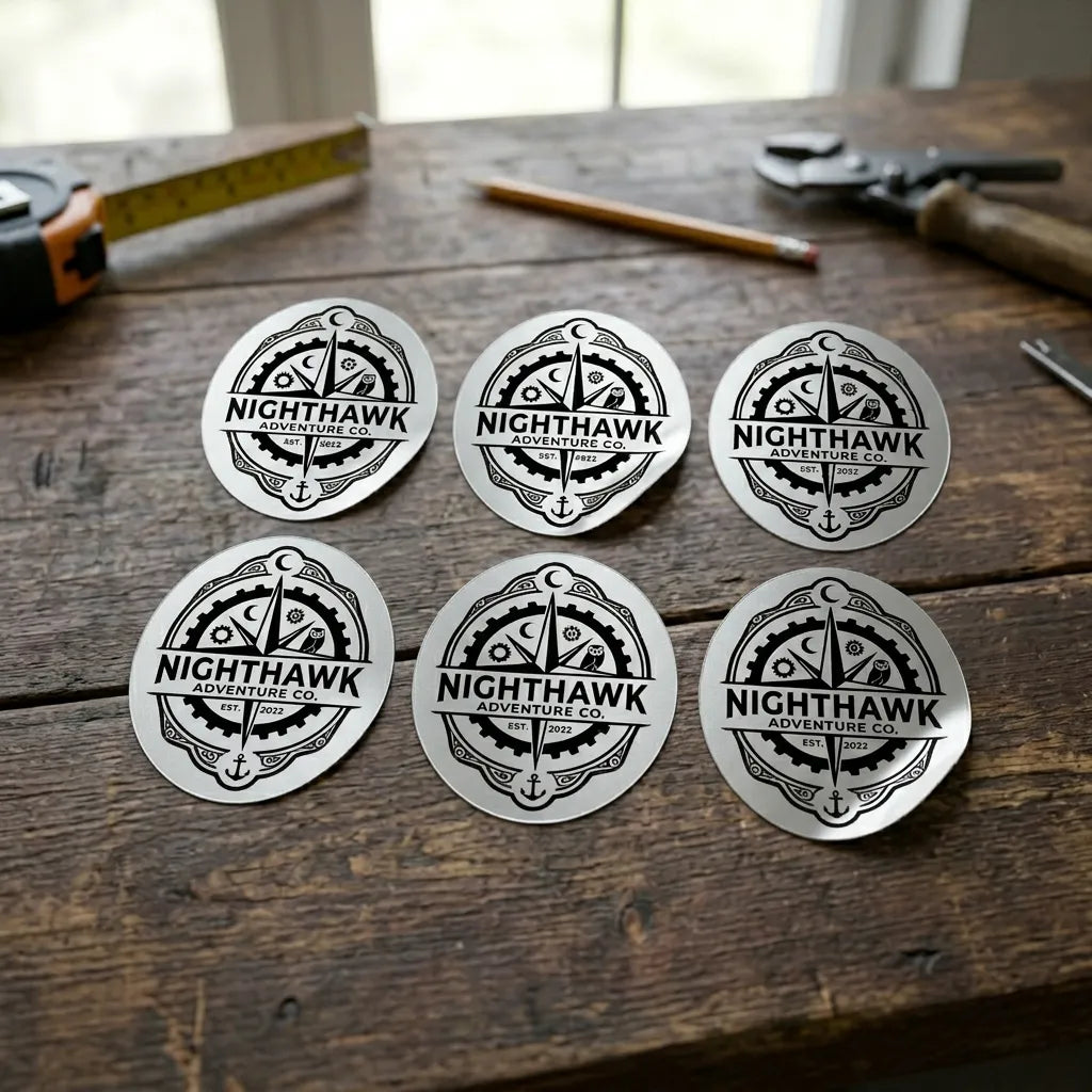Custom Shape Stickers - Matte silver