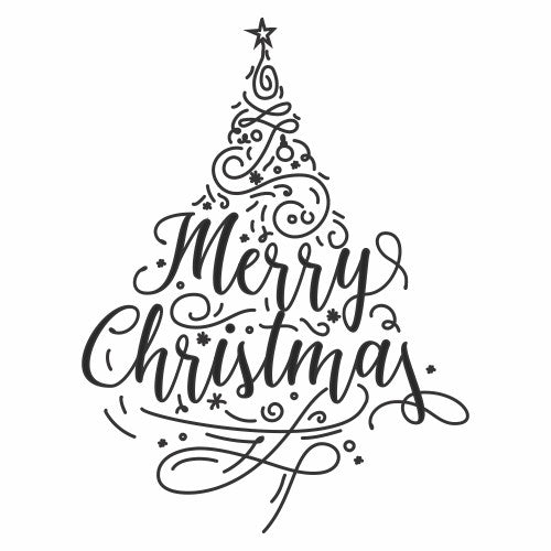Merry Christmas Tree Sticker