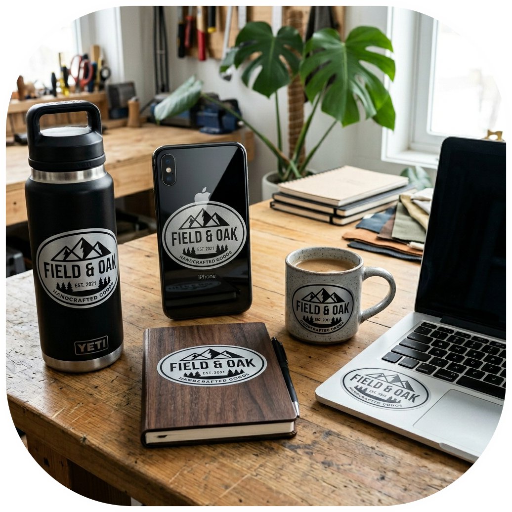 Oval Stickers - Matte silver