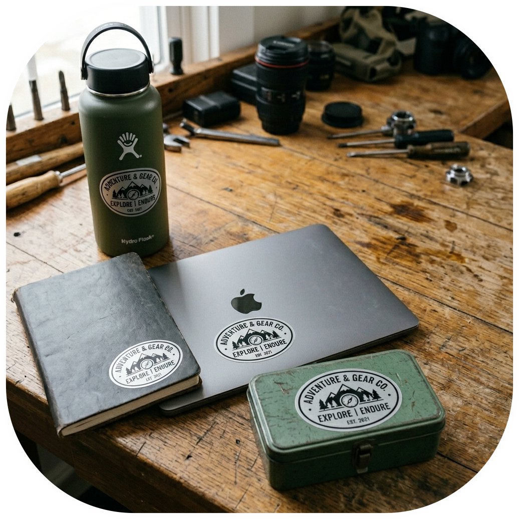 Oval Stickers - Matte silver