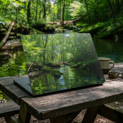 River with Forest Laptop Skin