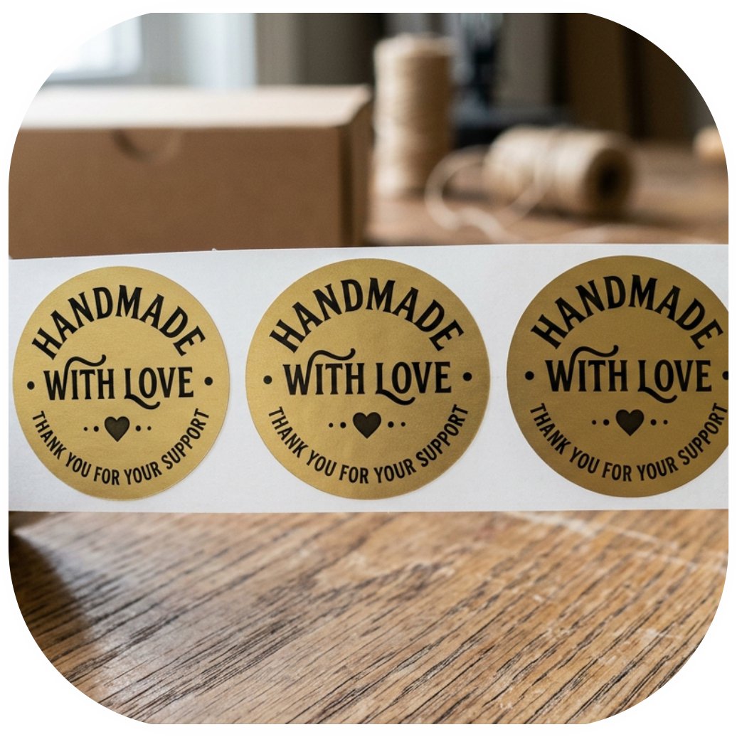 Round Stickers - Matte gold