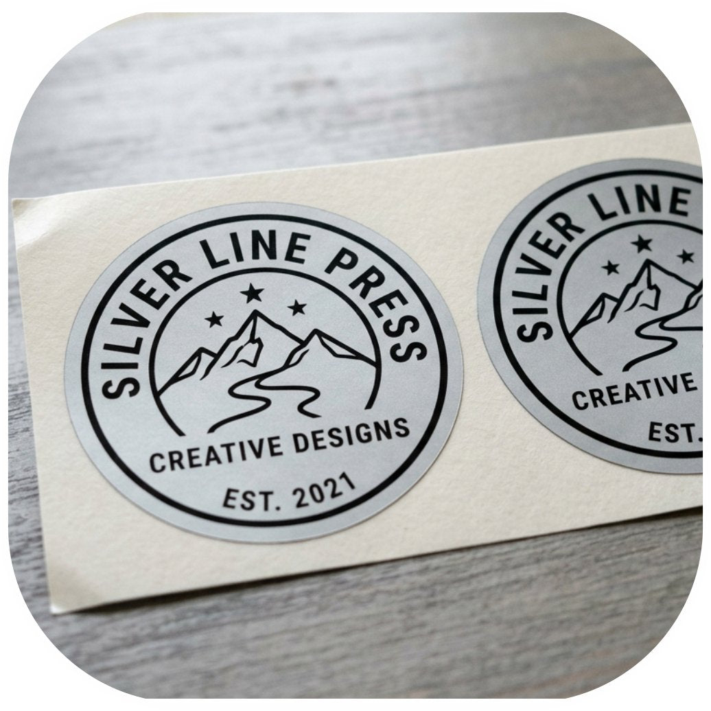 Round Stickers - Matte silver