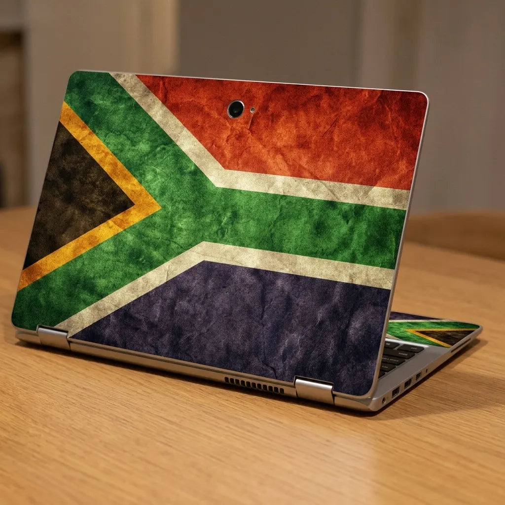 SA Flag Laptop Skin – Worn Style