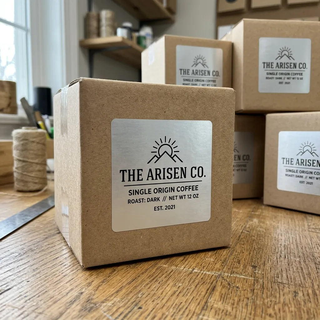 Square Stickers - Matte silver