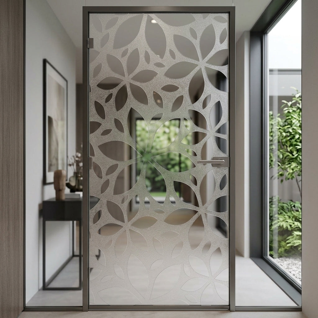 Clover leaf pattern sandblast frosted glass door decal