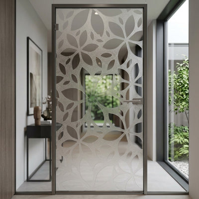 Clover leaf pattern sandblast frosted glass door decal